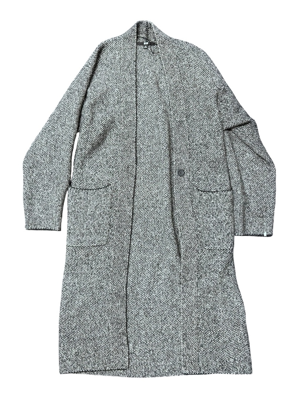 Uniqlo Longline Black/Grey Marled Sweater Coat XS